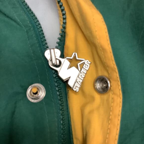 Vtg NBA Seattle Supersonics Green Gold Starter Quarter Zip Jacket Mens Lg - Picture 5 of 8